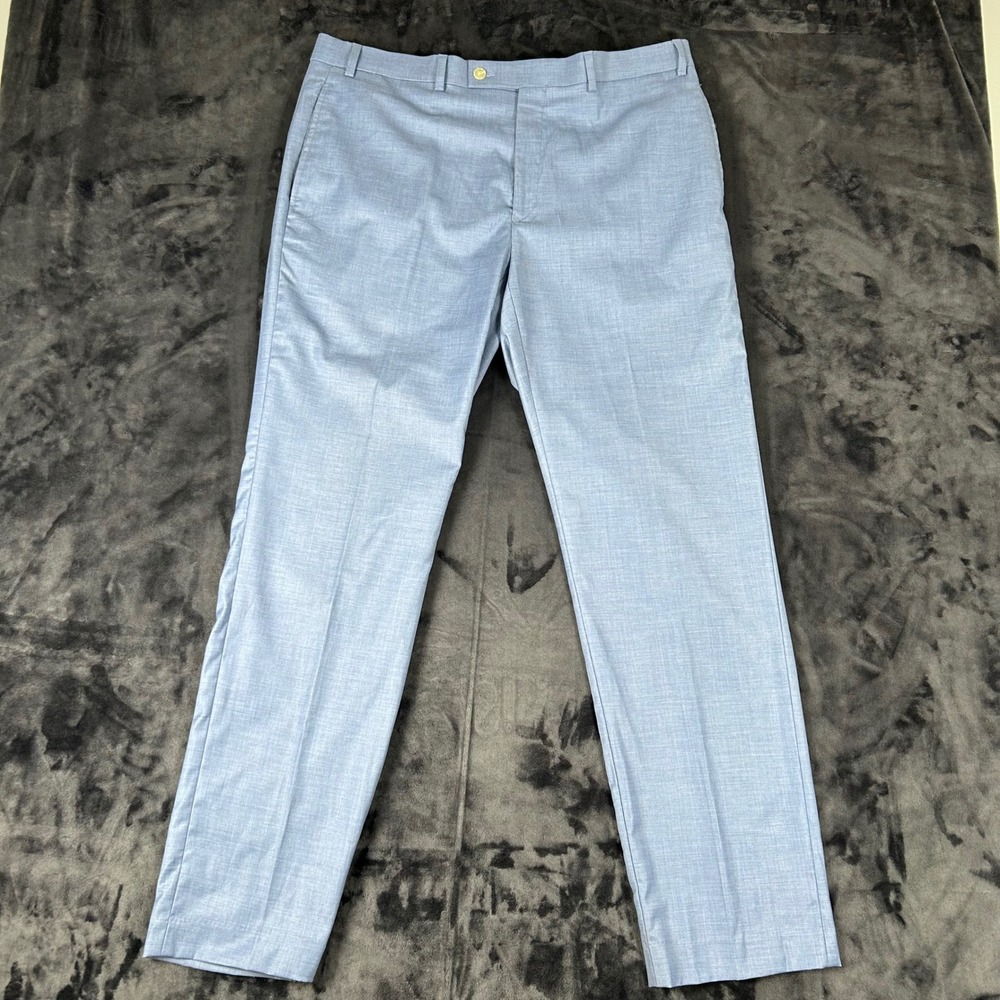 Lauren Ralph Lauren Dress Pants Mens 36x32 Blue Textured Flat Front Trousers